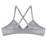 2Pcs/Set Women Ribbed Knit Triangle Bralette Wireless Bra Sexy Lingerie Soft Comfort Underwear Ladies Bra No Pads S-L