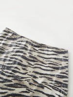Women's Sparkly Sequin Mini Skirt Zebra Print Bodycon Short Skirt for Party Work
