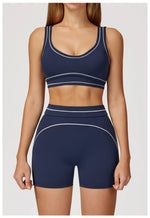 Quick Dry High Waist Yoga Shorts Contrast Color Blocking Splicing Training Sports Pants Push Up Hip Lifting Fitness Yoga Shorts