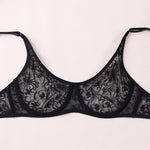 Bra For Womens Underwear Lace Bra Underwire BH Hollow Out Embroidery Perspective Sexy Lingerie Tops Plus Size Brassiere