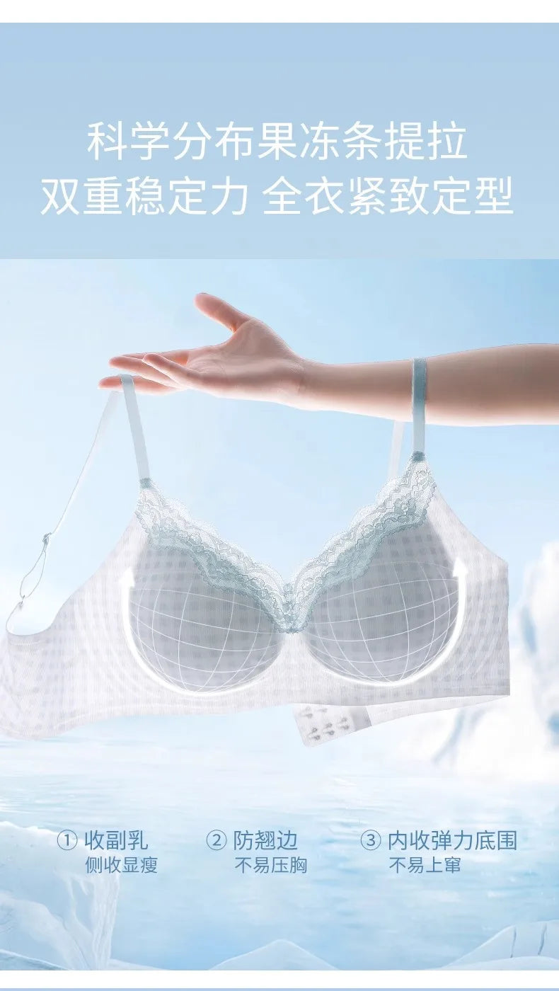 10A Antibacterial Cooling Bra for Small Chest, Summer Breathable Bralette, Wireless No Show, Anti-Sagging & Comfort Wear MOYISU