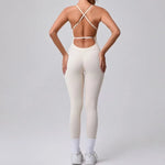 Women's Yoga Jumpsuits Sports Fitness Hip-lifting Cross Beauty Back Adjustable Straps One-piece Training Workout Gym Bodysuits