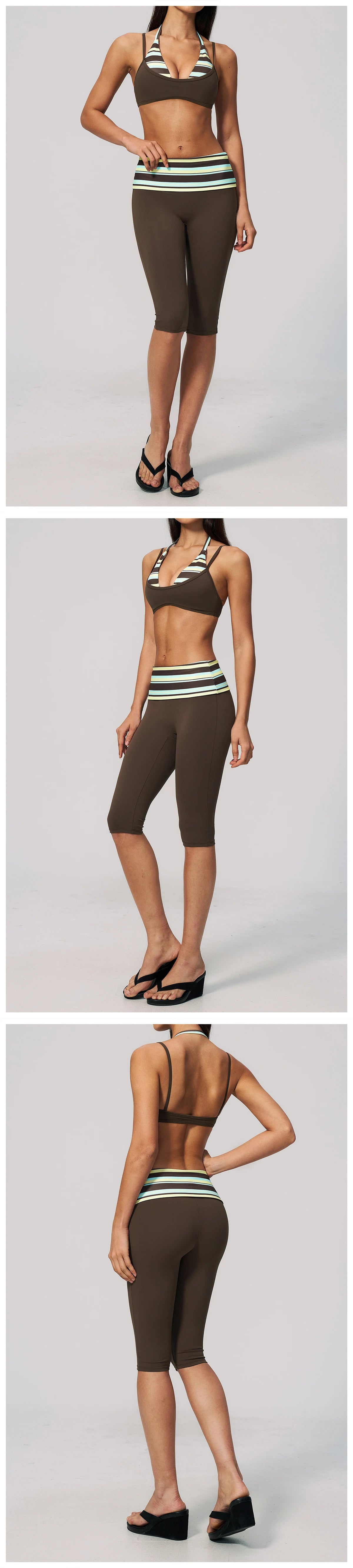 Yoga Set 2PCS Fitness Set Women's Tracksuit Sports Outfits Workout Clothes Female Running Capri Pants Gym Suit Athletic Wear