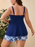 2026 Tankini With Pocket Floral Swimsuit Women Large Plus Big Size Two Pieces Swimwear Female Bathing Swimming Swim Suit 0XL-5XL