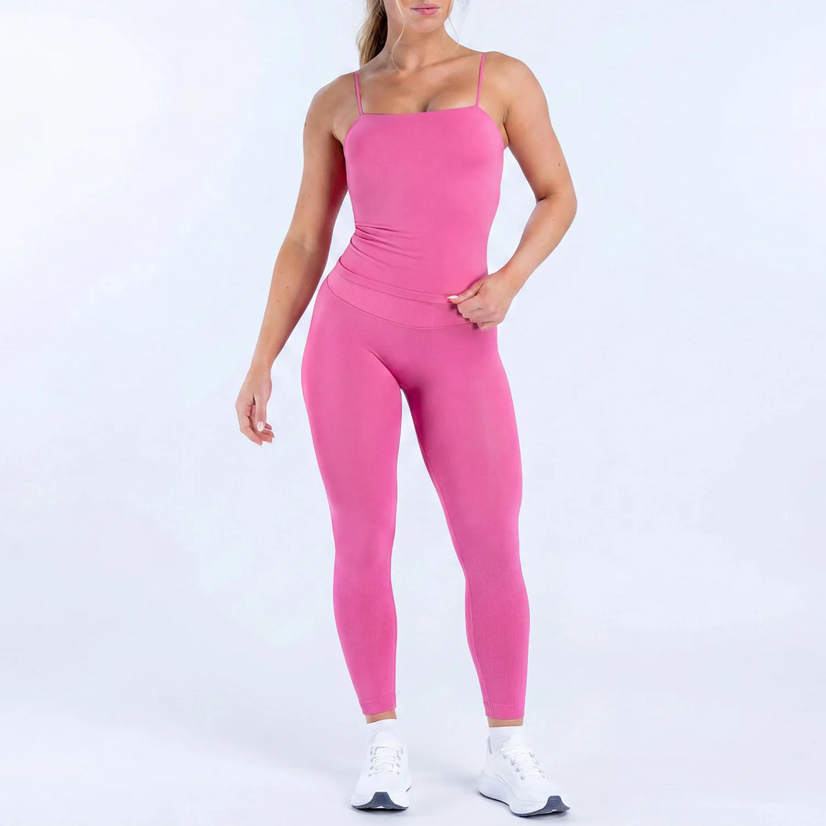 NCLAGEN Yoga Sets Women 2 Piece Gym Clothes Defy Longline Strappy Top And Defy Leggings Fitness Suit Pilates Workout Sportswear