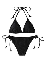 2Pc/Set 2024 Fashion Sexy Swimsuit Women Bikinis Set Triangle Swimwear String Beachwear Thong One Piece Suits Brazilian Biquini