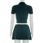 Women's suit sports casual short-sleeved polo shirt and skirt two-piece suit