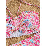 Sexy Flower Bikini 2025 Women Swimsuit Two Piece Swimwear Female Thong Bikinis Set Swimming for Bathing Suits Brazilian Biquini