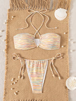 ZTVitality Sexy Tie Dye Bikini Set 2026 New Arrival Padded Bra Halter Bandage Seimsuit Women's Swimwear Summer Tow-Piece Biquini