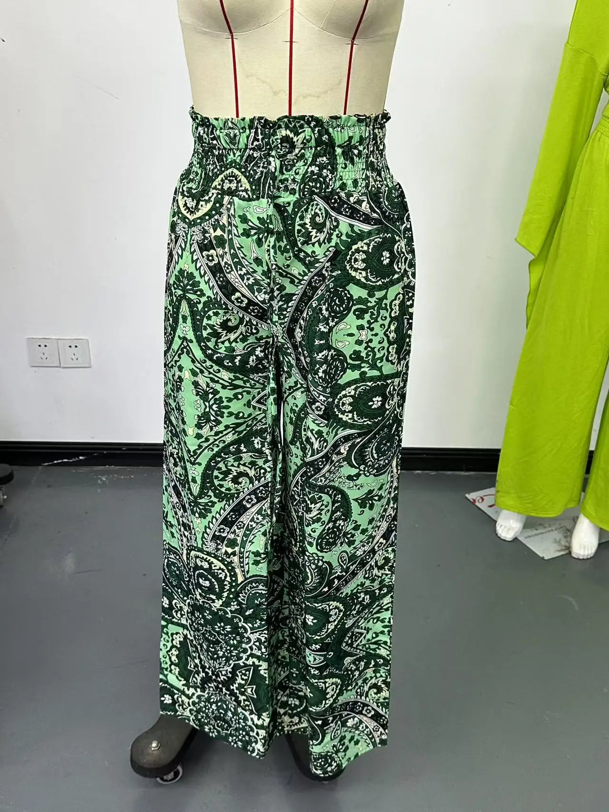 Women's 2026 Summer Versatile Printed Elastic Waist Wide Leg Pants