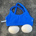 Solid Color Women Fitness Sport Bra Top High Strength Cross Shoulder Strap Gym Underwear Shockproof Tight Workout With Chest Pad