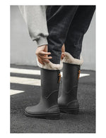 Women's Rain Boots Anti Slip Thick Soles Outdoor Long Tube Rain Boots Waterproof Fashion Wear-resistant Kitchen Women's Boots