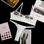 Flounce Sexy Lingerie Lace Bra Set Transparent Underwear Hot Erotic Lingerie Set Push Up Bra And Panty Set Porno Briefs Sets