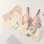 Women Push Up Bra And Panties Set Non-wire Bra Sexy Lingerie Set Low Waist Briefs Women's Comfy Underwear Set Female Intimates