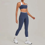 Women's Seamless Yoga Sets Sports Fitness Sleeveless Vest Hip-lifting Slim Fit Pants Suits Workout Gym Training Running Sets