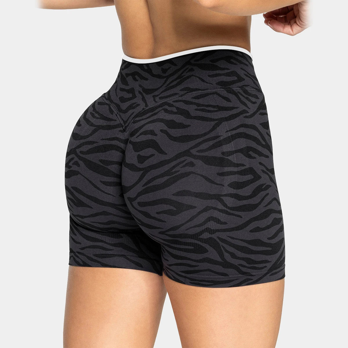 Women's Leopard Print Contrast Color Yoga Shorts | High Waist Gym Running Athletic Pants for Ladies