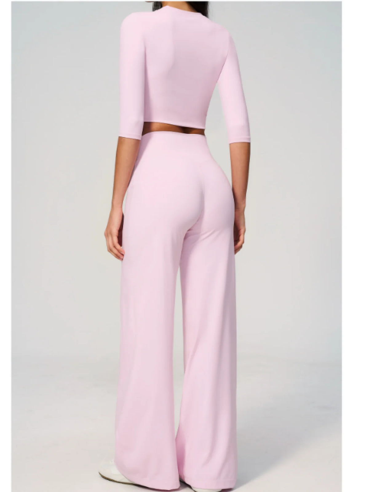 Women Tracksuit Yoga Sets Half Sleeve O Neck Slim Sports T Shirts Fitness Suit Outdoor High Waist Flare Pants Workout Clothes