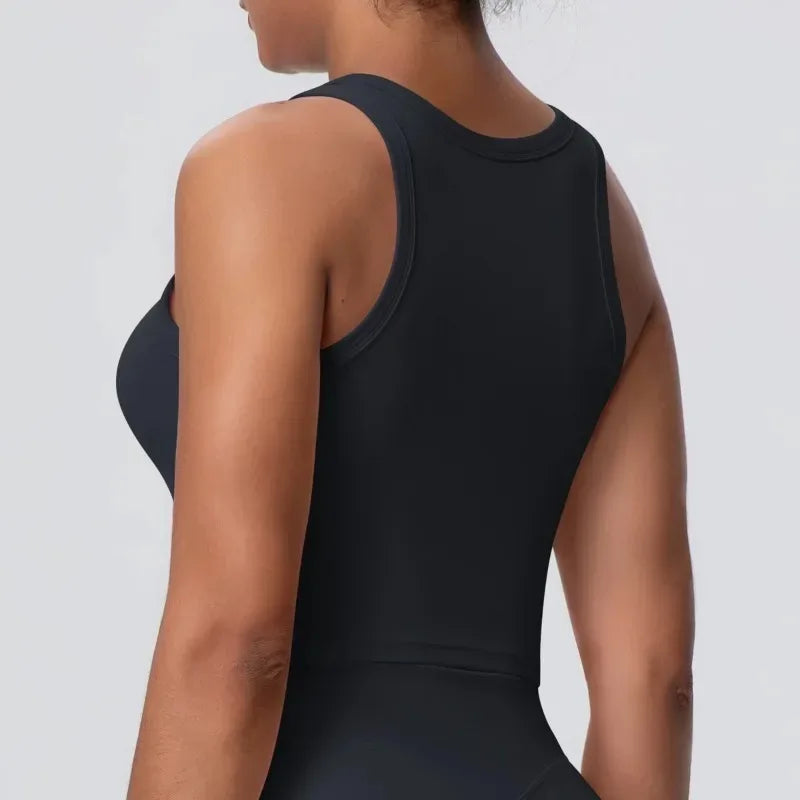 Women's Yoga Vest Shockproof Fixed Cup Beauty Back Yoga Top Outdoor Sports Running Fitness Vest