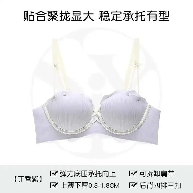 MOYISU Soutien-Gorge Français Sans Armatures 32-38 - Bralette Pureté Anti Affaissement, Set Lingerie Confort Respirant Été Léger