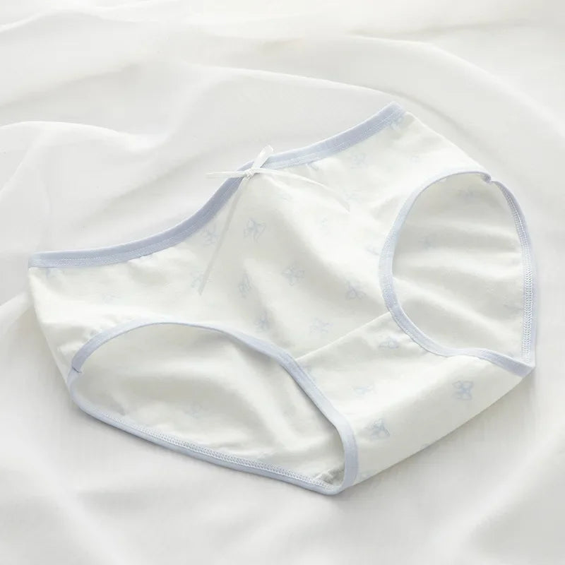 1/5pcs Cotton Panties Women's Underwear Panty Mid Waist Seamless Underpants Comfort Briefs Girls Bow Shorts Female Sexy Lingerie