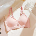Seamless Invisible Cute Bra For Women Sexy Lingerie Deep Vneck Push Up Bra Wire Free Brassiere Bra Removable Pads Bralette Bra