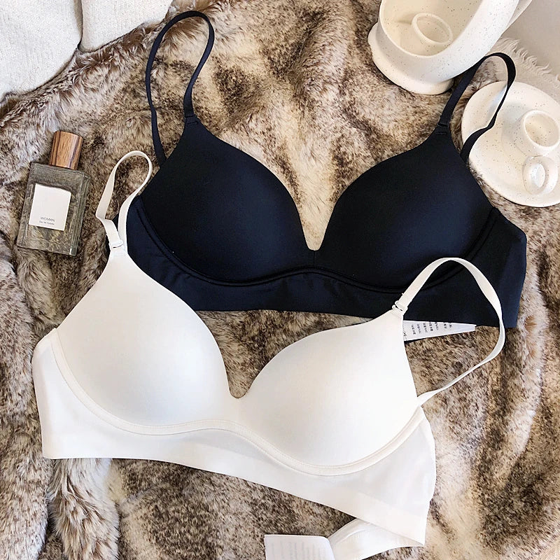 Seamless Underwear for Women Sexy Small Breast Push Up Bra Wireless Breathable Lingerie Backless Comfort Adjustable Brassiere