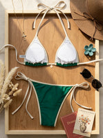 Sexy Navy Patchwork Bikini Set 2026 Women Halter Push Up Bra Triangle Swimsuit Brazilian Beach Bathing Suit Micro Swimwear