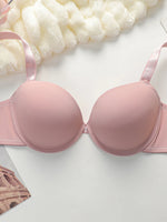 Thickened bra set gathering and bursting solid color set suitable for wearing sexy women's underwear with small breasts B2051