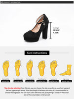 2026 Plus Size 43 Elegant Black Ankle Strap Platform Pumps Sexy Spike High Heels Shoes Women Classic Apricot Office Lady Shoes