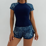 Print Two Pieces Swimsuits Shorts High Waisted Swimwear Female Tankini Sets Beach Wear Bathing Surfing Suit Women Swimming Suit