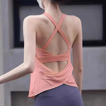 Women's Shockproof Yoga Sports Vest Quick Drying Breathable High-Strength Running Sports Bra with Chest Cushion for Fitness