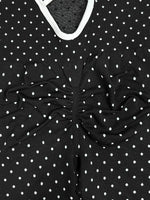 Sexy Black Polka Dot Print Patchwork Yoga Jumpsuit Women Sleeveless Hollow Out Backless Cross Fitness Sports One Piece Suits