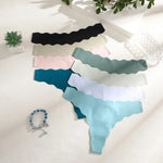 Women Sexy Seamless Panties Wavy Design Ultra-thin Panties Women Ice Silk Underwear Sexy Panty Low Waist G-string Female Solid