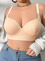 Push up Bra for Women Solid Color Plus Size Bras Thin Cup Underwire Bra Sexy Brassiere B C D E Cup