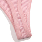 New 7Pcs Women Cotton Waffle Style G-string Panties Ladies Soft Thongs Female S-XL Low-Rise T-Back Panties Bikini Underwear 2024