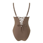 2026 New Solid One Piece Swimsuit For Women Ruched U Buckle Swimwear Lady Backless Bathing Suit Beachwear Monokini Swimming Suit