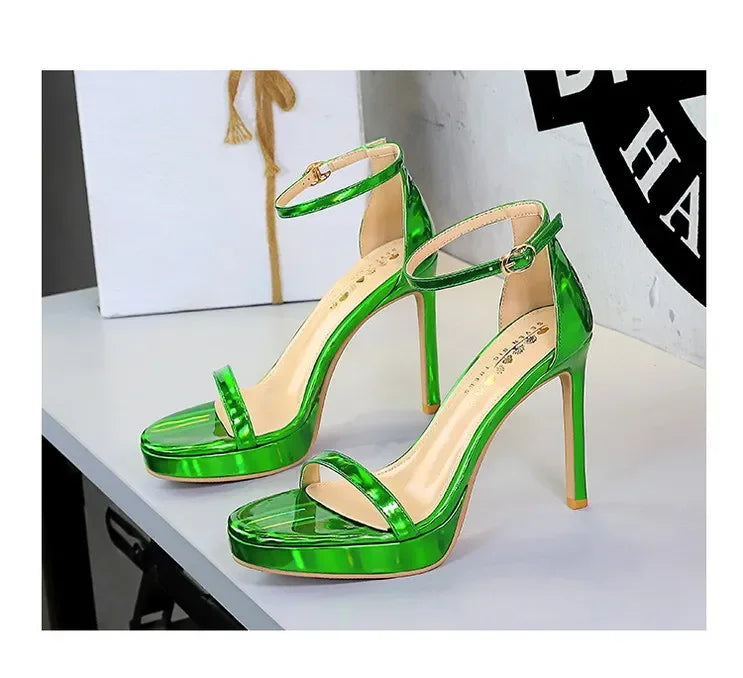 Women's High Heels Thin Heel Waterproof Platform Sandals Fashionable for Skirts New Model Shoes for Shows Summer Collection