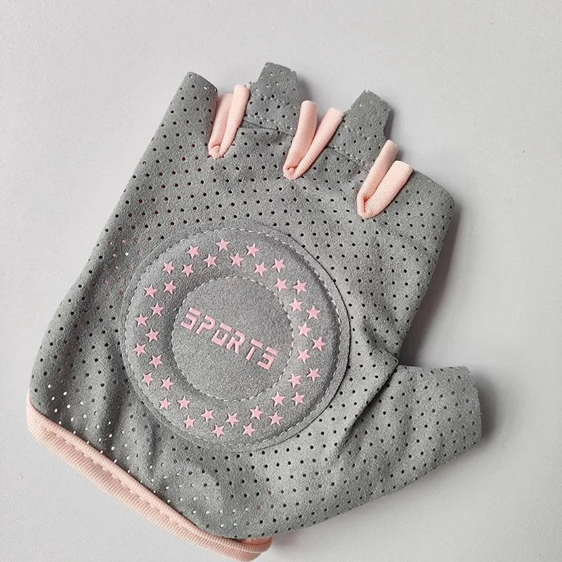 Women's Anti-Slip Wear-Resistant Fitness Half Finger Gloves for Yoga Spinning Bike Sports Cycling - Sweat Absorbent Cocoon-Free
