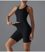 Yoga Set 2PCS Sports Suit seamless sports vest Women Nude tight-fitting Gym running Shorts Fitness Tracksuit Workout Sportswear