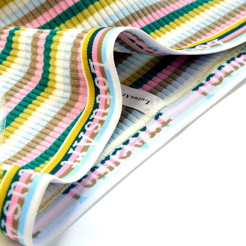 3Pcs/Set Cotton Panties For Women Colorful Striped Underwear Low Waist Briefs Breathable Underpants Female Sexy Lingerie M-XXL