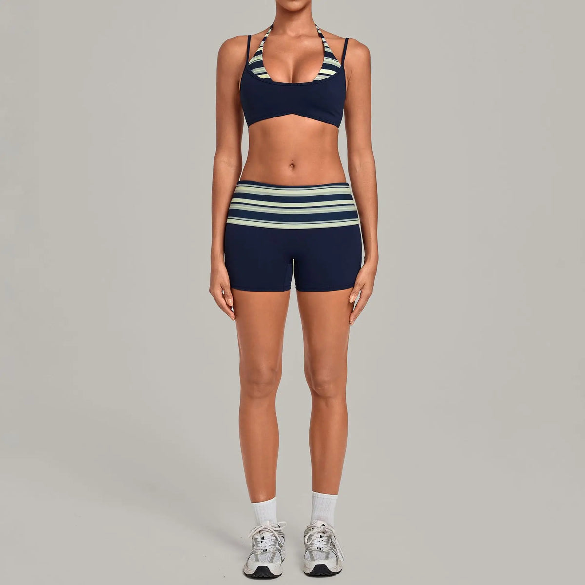 Women's Sleeveless Yoga Set Sports Fitness Gym Beautiful Back Slim Fit Bra Suits Training Workout High Waisted Shorts Sets