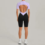 Women's Seamless Yoga Jumpsuit Sports Workout Running Hip-lifting Slim Fit Shorts One-Piece Training Fitness Gym Bodysuit