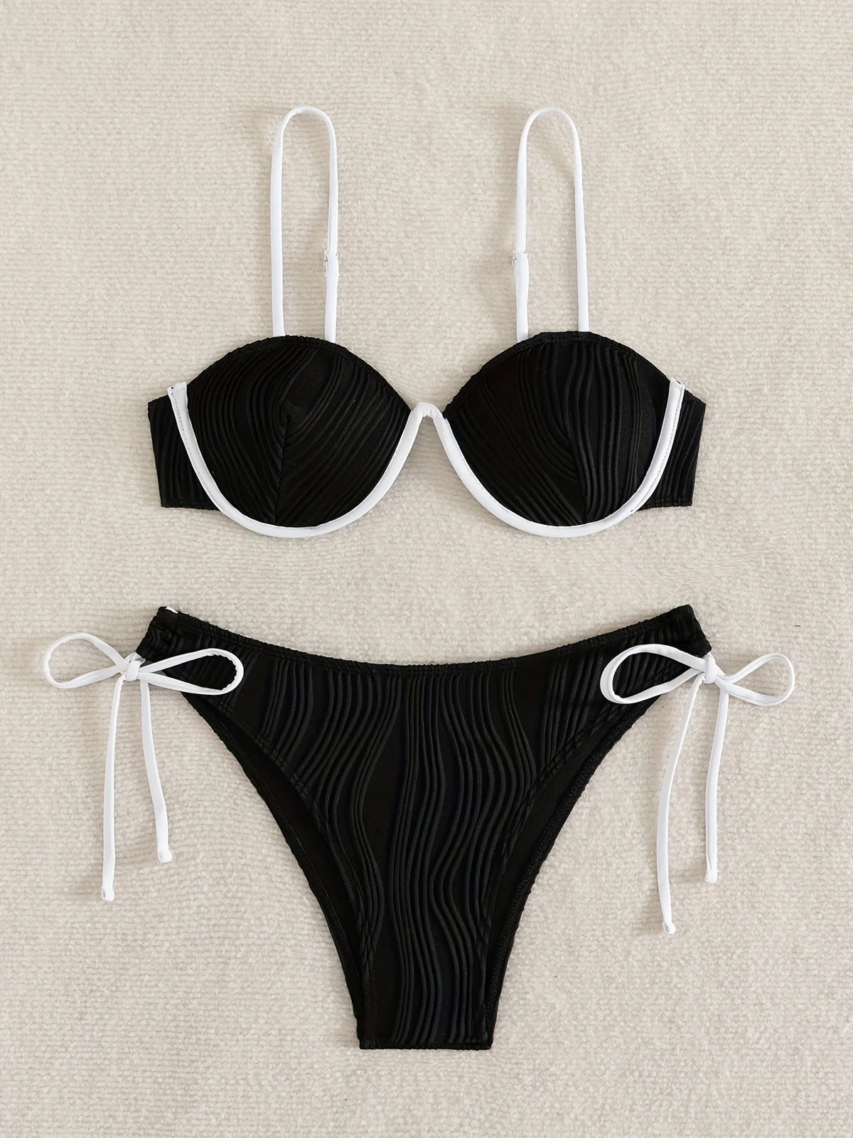 ZTVitality Sexy Patchwork Underwire Bikini 2025 New Arrival Biquini Padded Bra Push Up Bandage Swimsuit Women Swimwear Beachwear