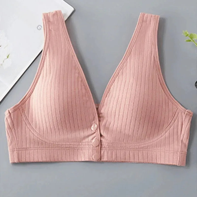 Pure Cotton Nursing Bra Women's Breastfeeding Maternity Underwear Women Pregnancy Plus Size Bralette Gather Crop Top Women
