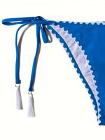 ZTVitality Blue Sexy Bikini Set 2024 New Arrival Biquini Padded Bra Halter Bandage Swimsuit Women's Swimwear Whip Stitch Summer