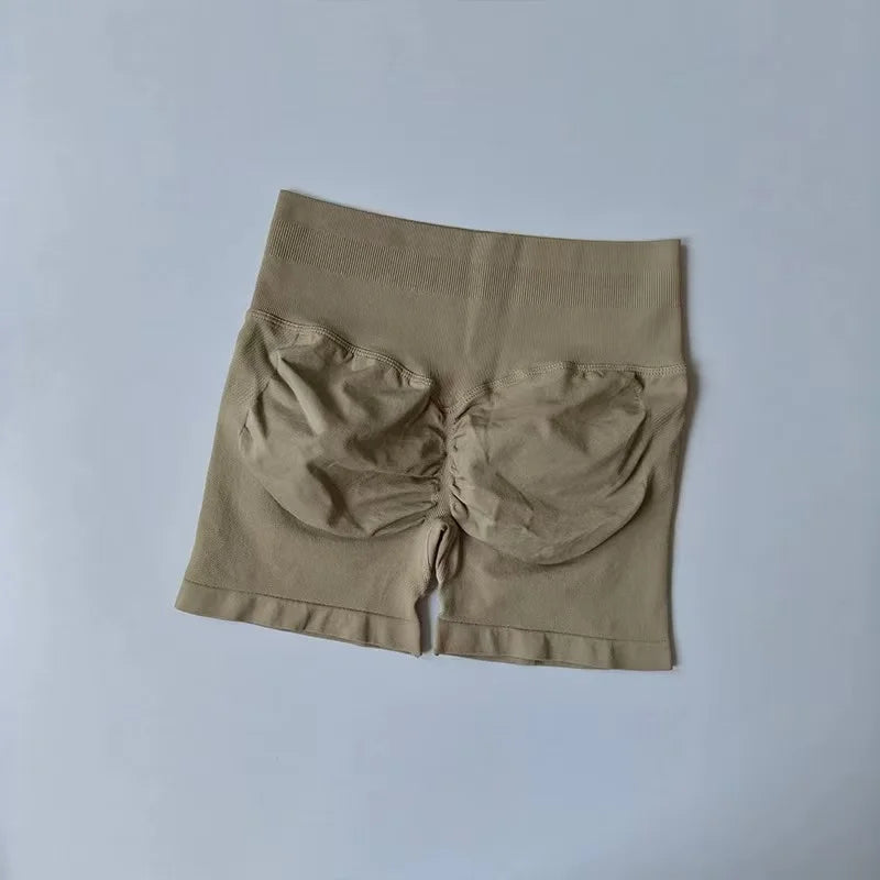 Women's High-Waisted Yoga Sports Shorts Summer Stretch Hip-Lifting Abdominal-Tightening Fitness Three-Part Shorts