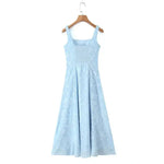 French Style Square-neck Strapless Long Dress With A Large Hem Designed With Cut-out Details Slim Fit Waist-cinching Casual 515K