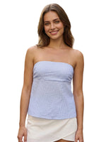 Women's Summer Strapless Vest Stylish Striped Sleeveless Open Back Tube Tops for Party Date Night Wear