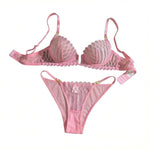 French Style Sexy Embroidered Transparent Underwear Set V-Neck Design Anti-Sagging Breathable Bra And Panties Ensemble