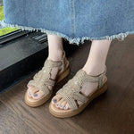 Fashion Women's Sandals Comfortable Women Shoes Rhinestones Wedge Sandals Summer 2026 New Roman Sandals